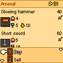 The blacksmith sells weapons for warriors.